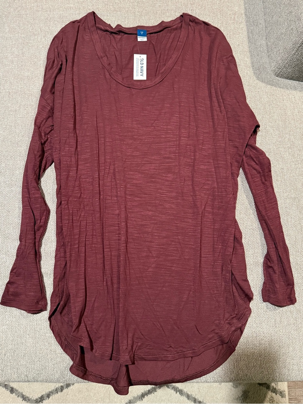 NWT Old Navy LUXE  Long Sleeve Scoop Neck Tunic Top - Wine